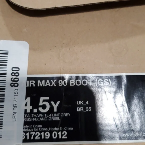 RARE Nike Air Max 90 Boots Size 4.5